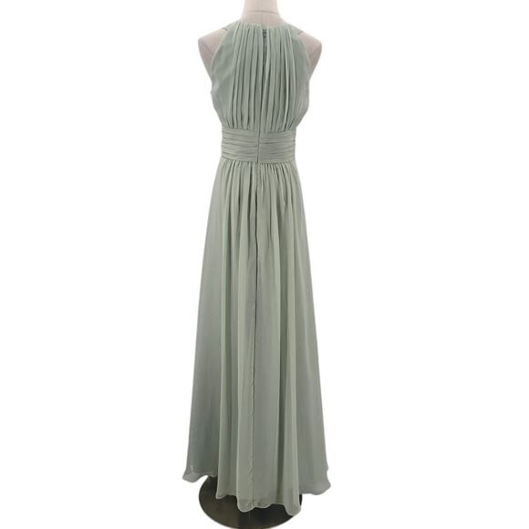 AW BRIDAL 14 1X plus sage green Dorian wedding formal party maxi dress NEW B135 - Picture 4 of 9